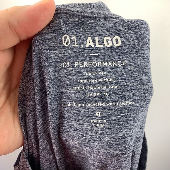 01.Algo Blue Raglan Colorblock Performance T-Shirt - Picture 3 of 3
